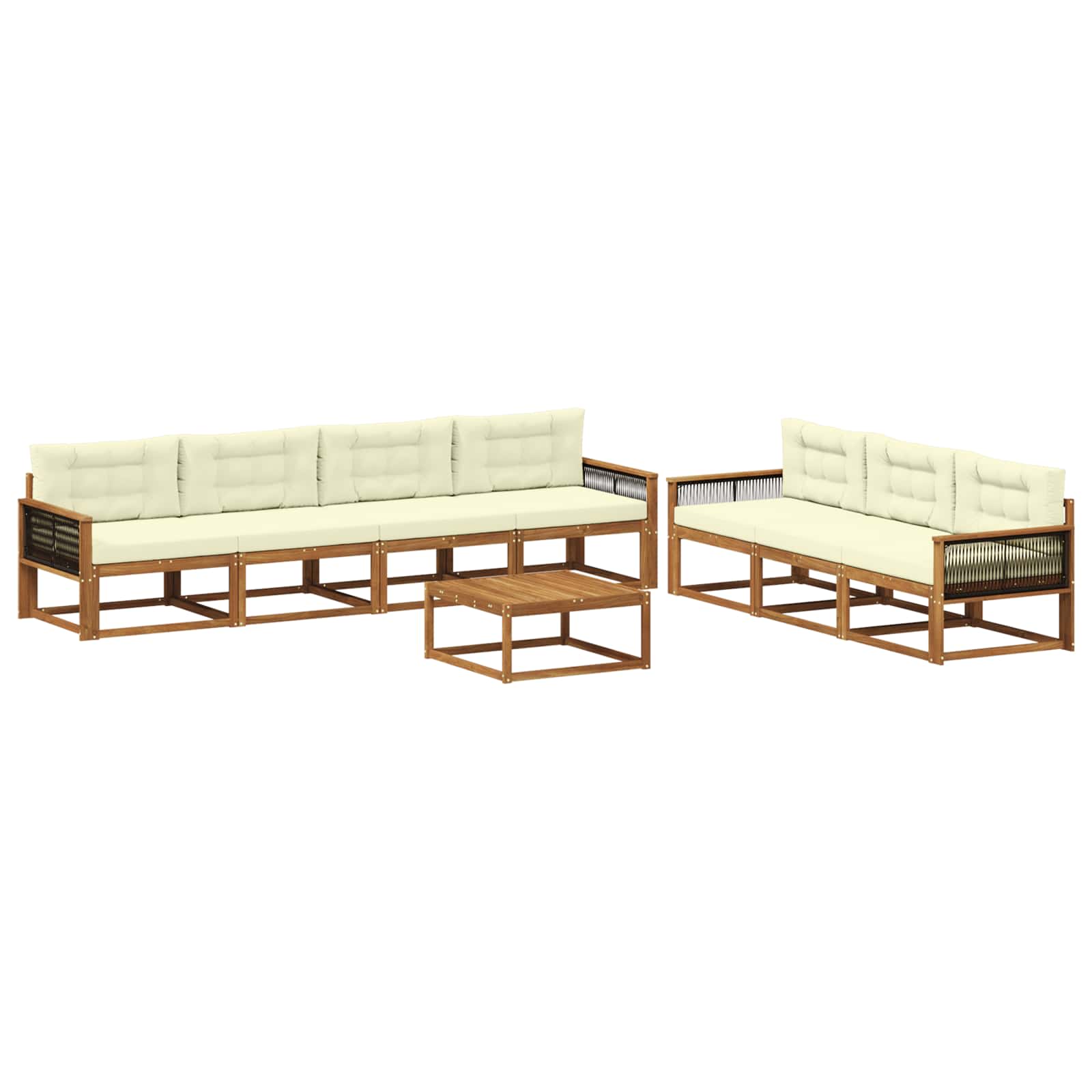 vidaXL Buiten bankenset 8 pcs Naturel Massief Acaciahout