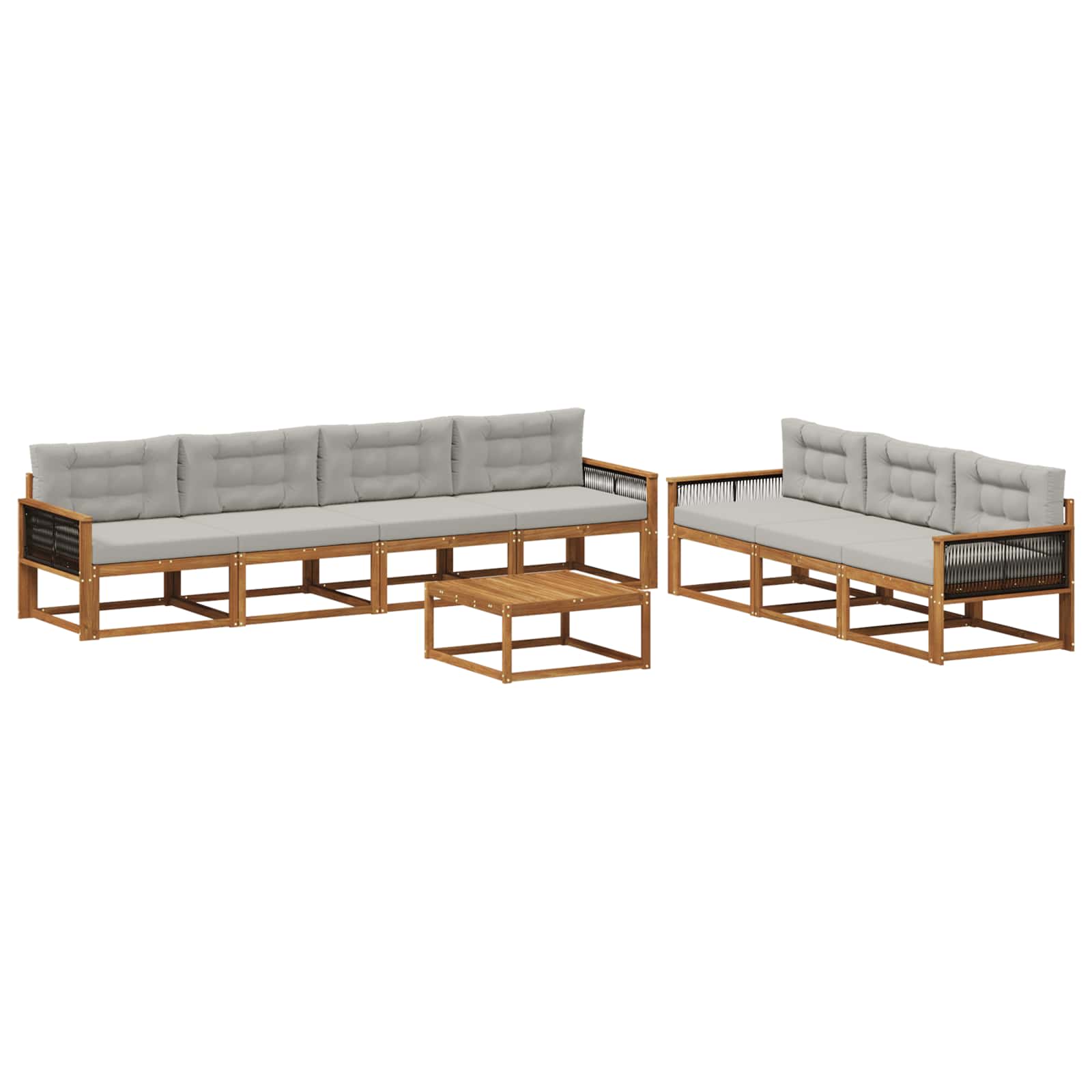vidaXL Buiten bankenset 8 pcs Naturel Massief Acaciahout