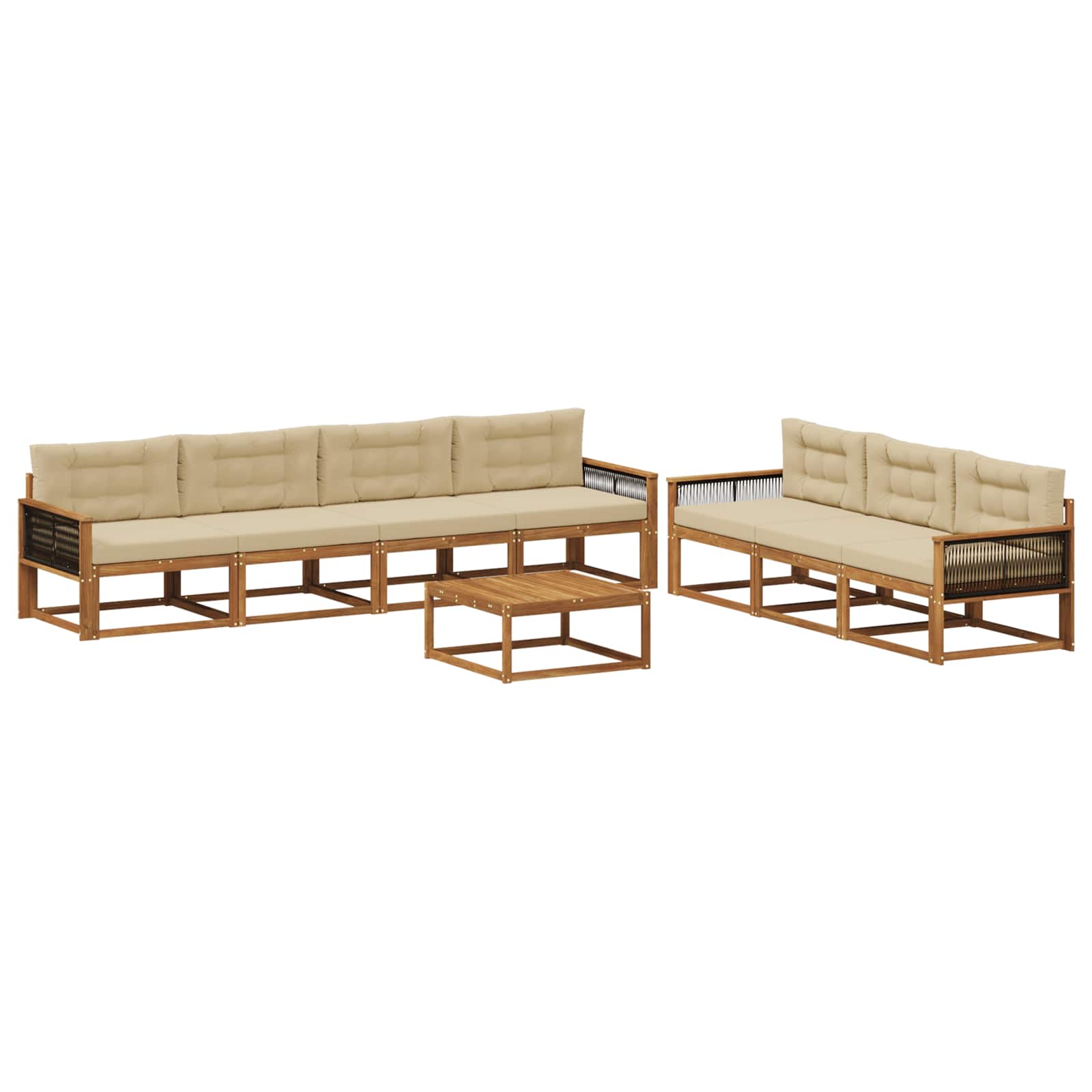 vidaXL Buiten bankenset 8 pcs Naturel Massief Acaciahout