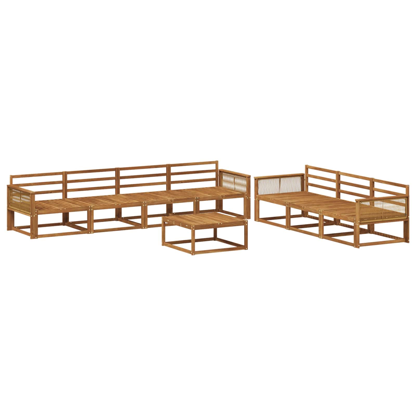 vidaXL Buiten bankenset 8 pcs Naturel Massief Acaciahout