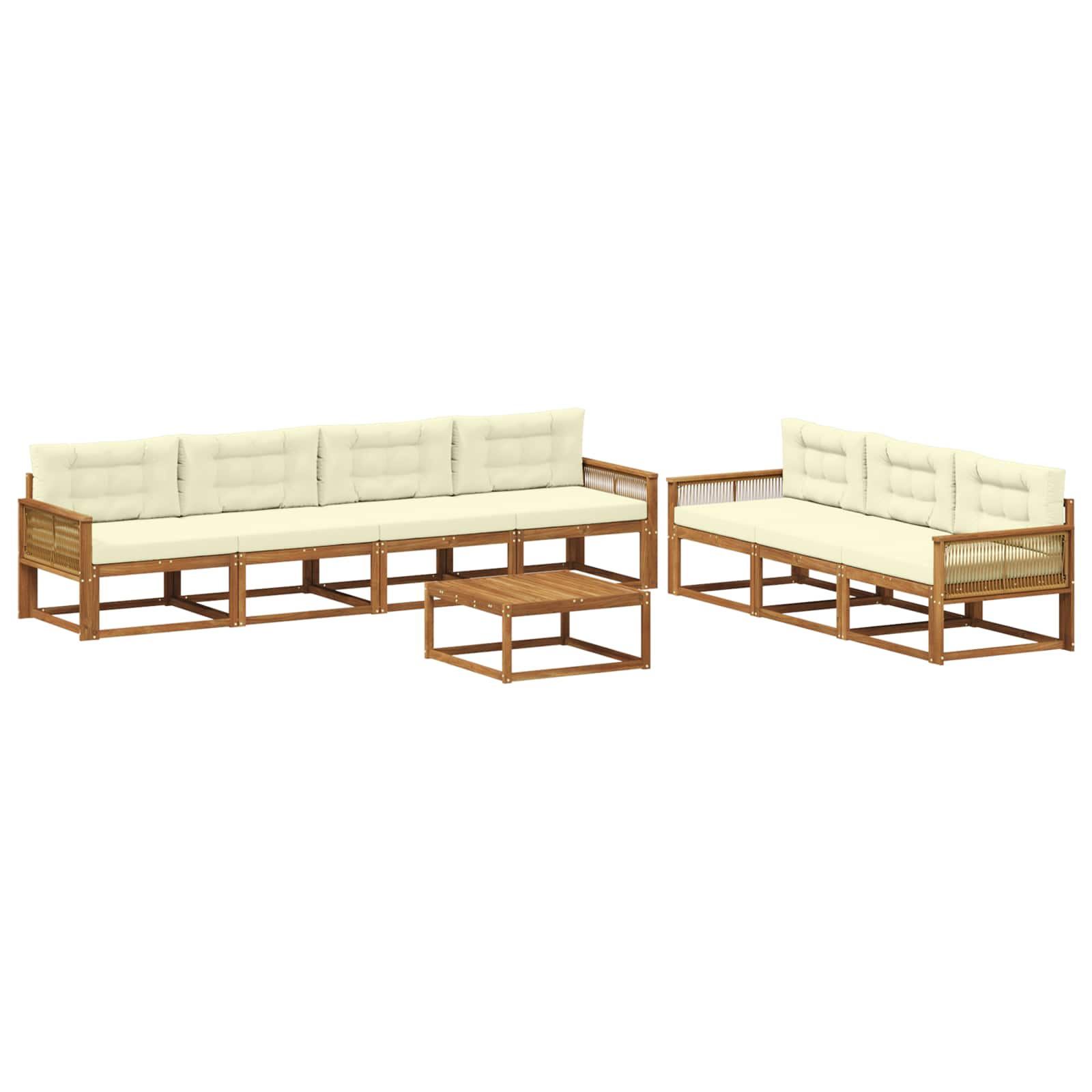 vidaXL Buiten bankenset 8 pcs Naturel Massief Acaciahout