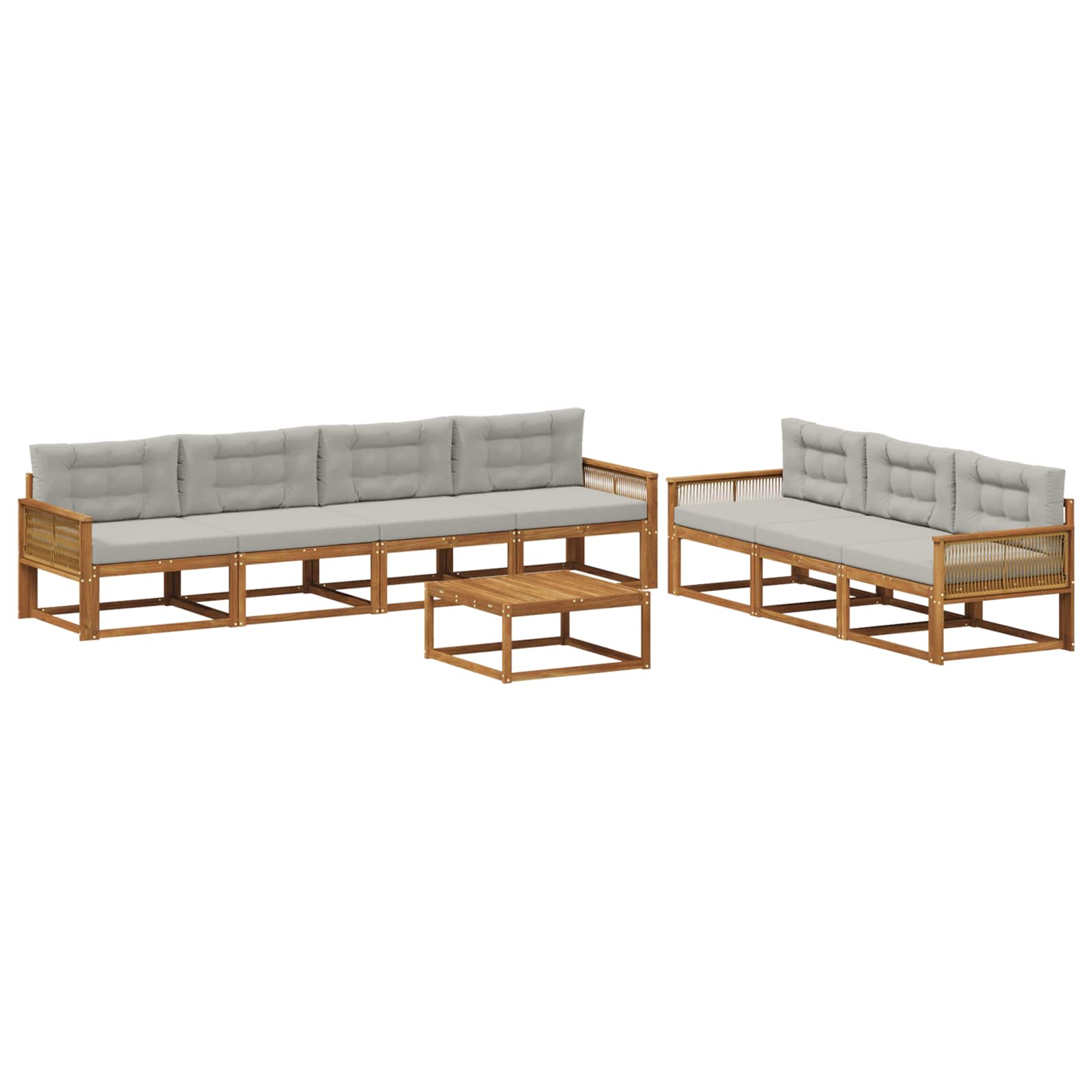 vidaXL Buiten bankenset 8 pcs Naturel Massief Acaciahout