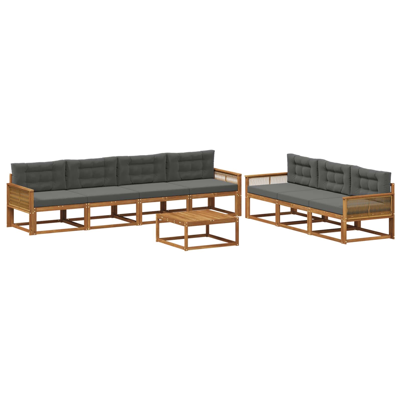 vidaXL Buiten bankenset 8 pcs Naturel Massief Acaciahout
