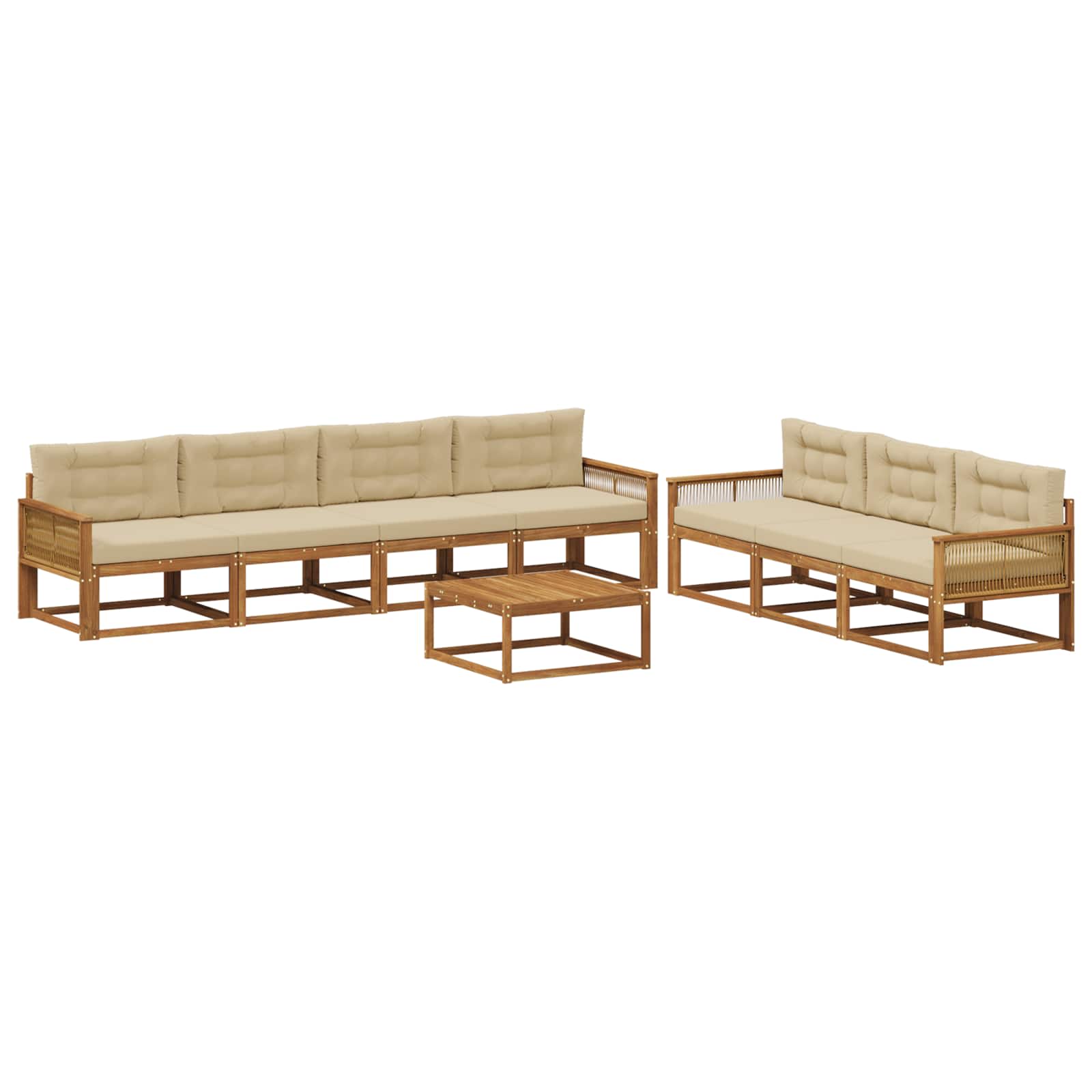 vidaXL Buiten bankenset 8 pcs Naturel Massief Acaciahout