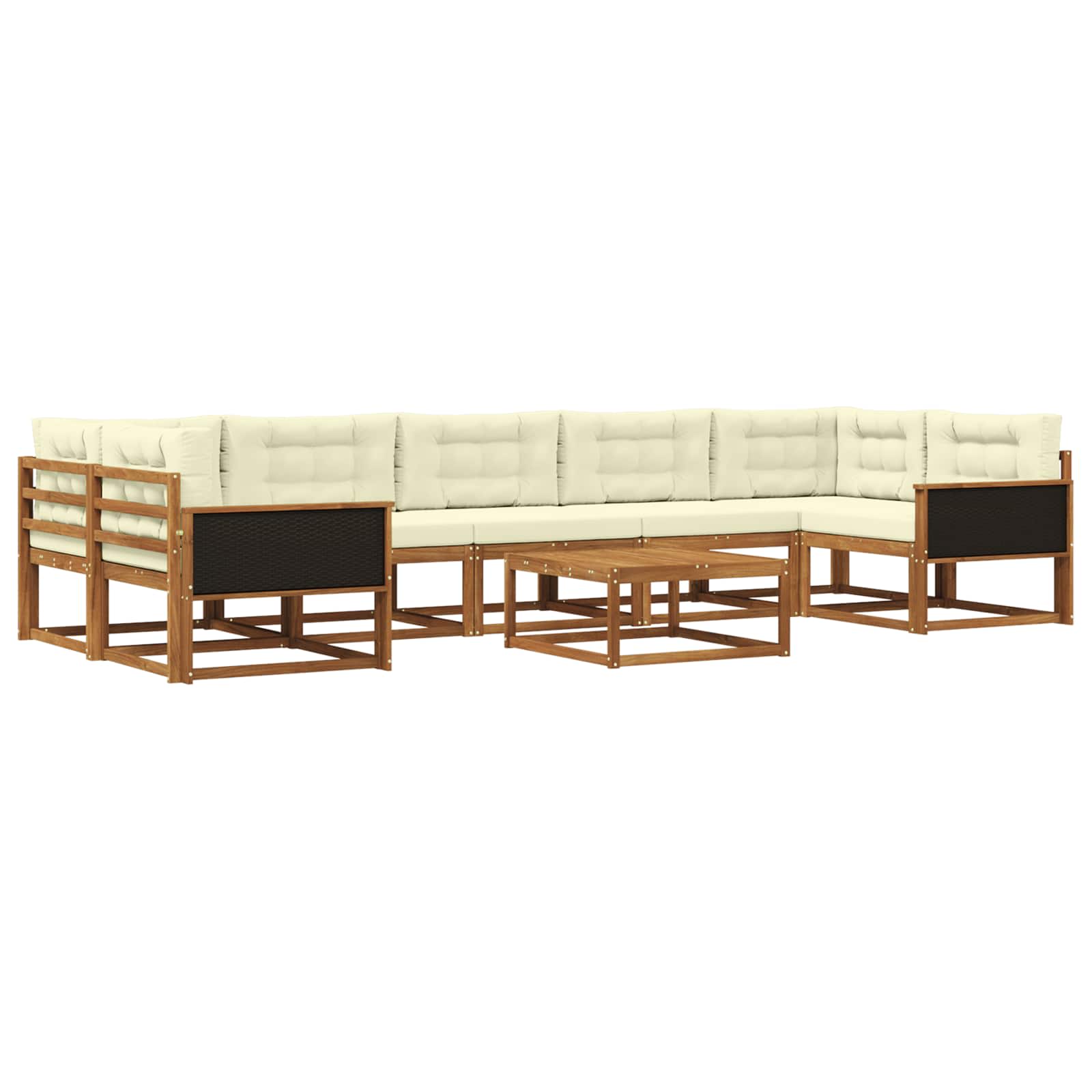 vidaXL Buiten bankenset 8 pcs Naturel Massief Acaciahout