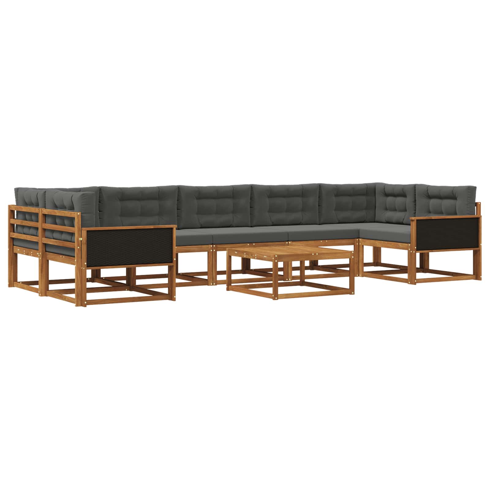 vidaXL Buiten bankenset 8 pcs Naturel Massief Acaciahout