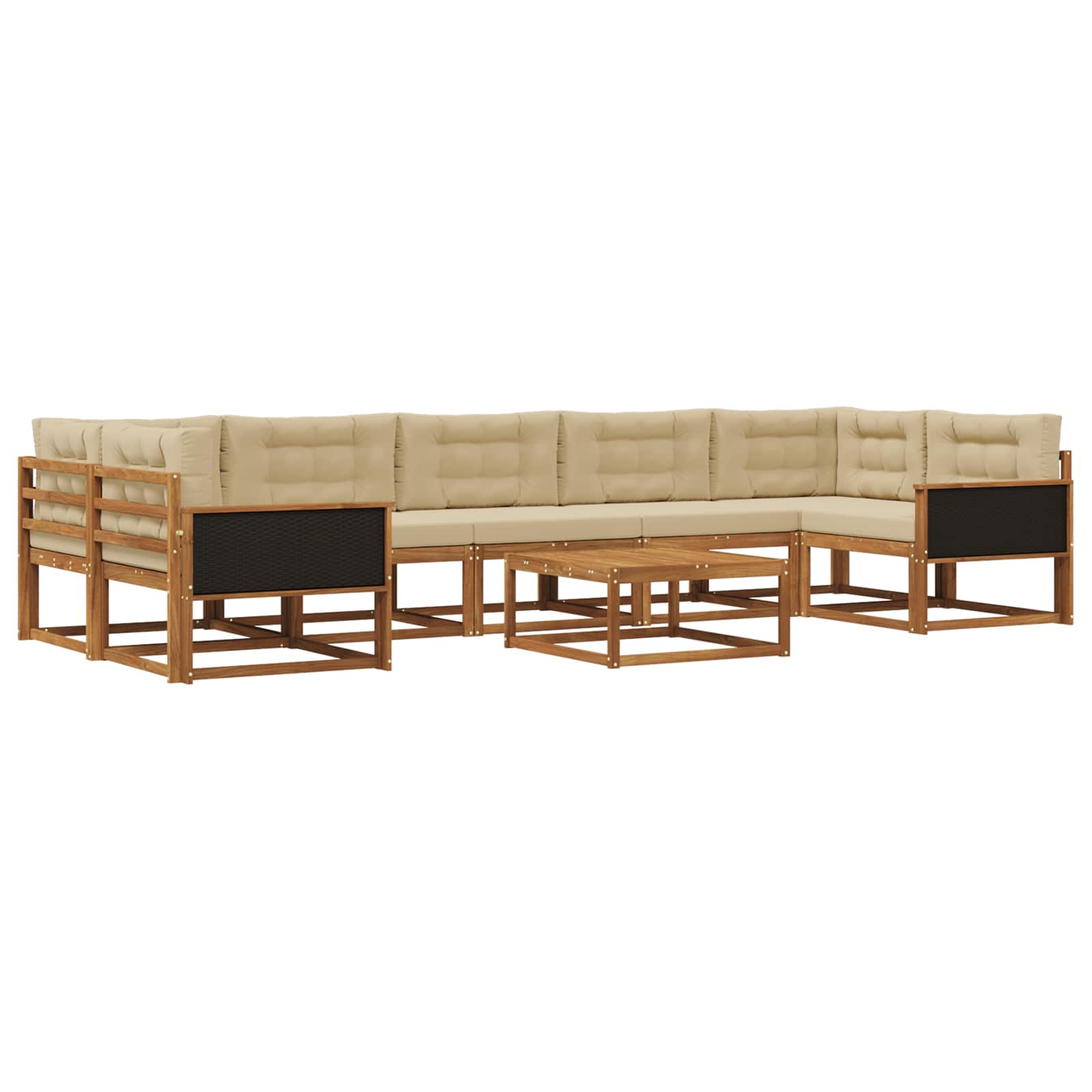 vidaXL Buiten bankenset 8 pcs Naturel Massief Acaciahout