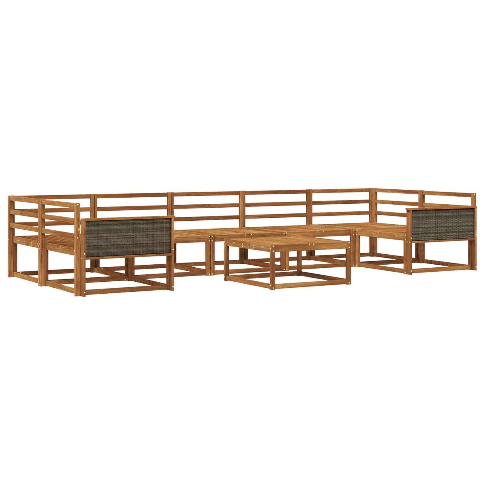 vidaXL Buiten bankenset 8 pcs Naturel Massief Acaciahout