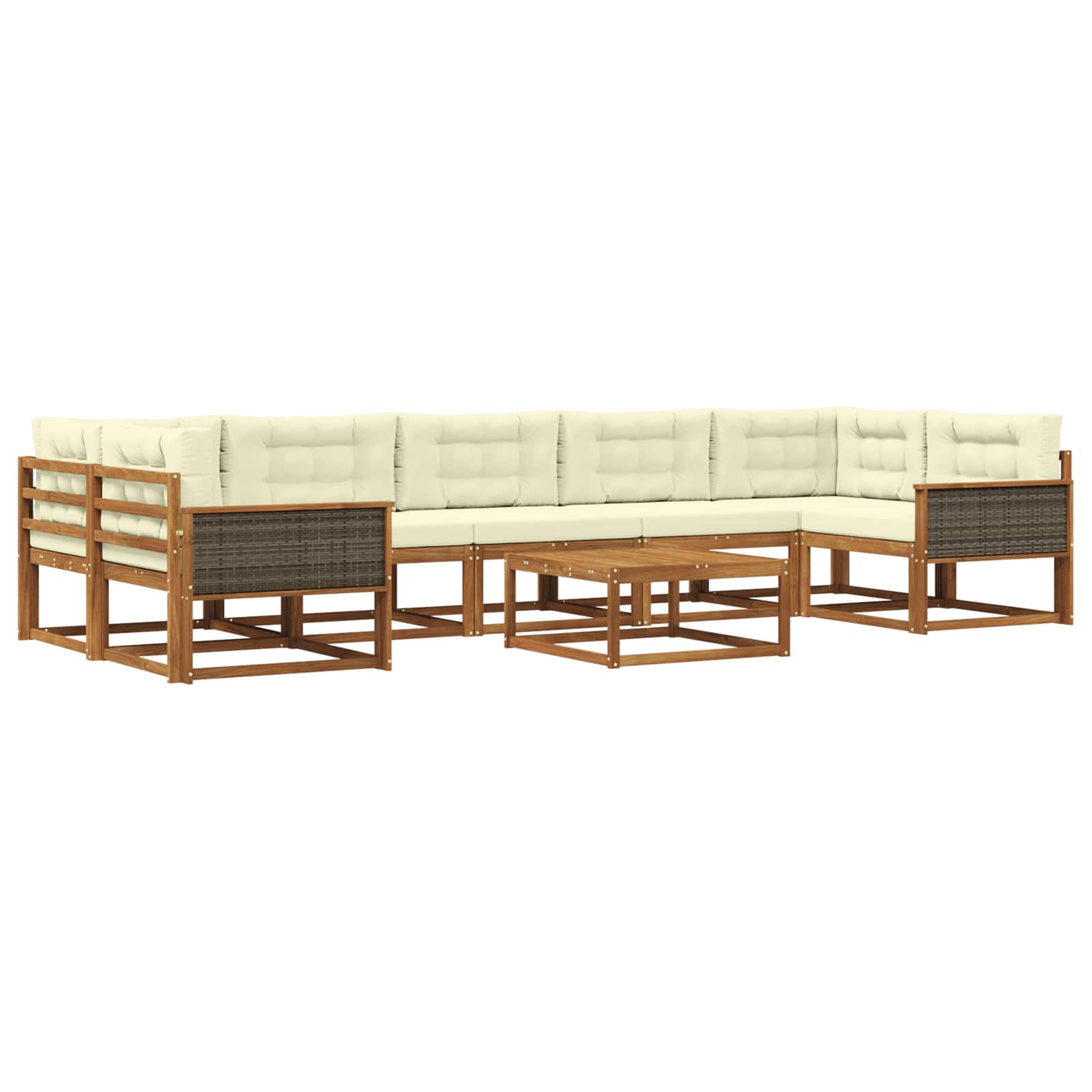 vidaXL Buiten bankenset 8 pcs Naturel Massief Acaciahout
