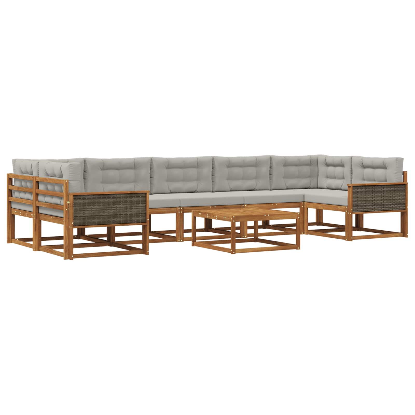 vidaXL Buiten bankenset 8 pcs Naturel Massief Acaciahout