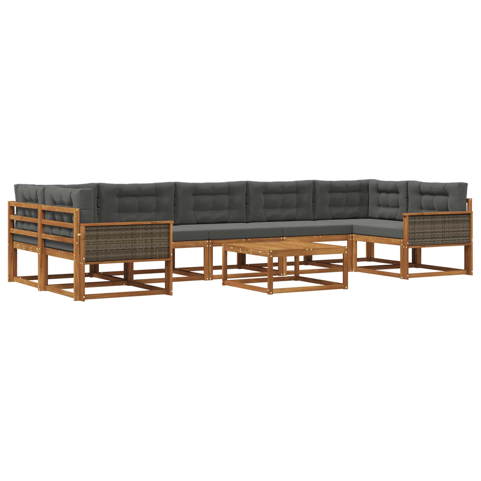vidaXL Buiten bankenset 8 pcs Naturel Massief Acaciahout