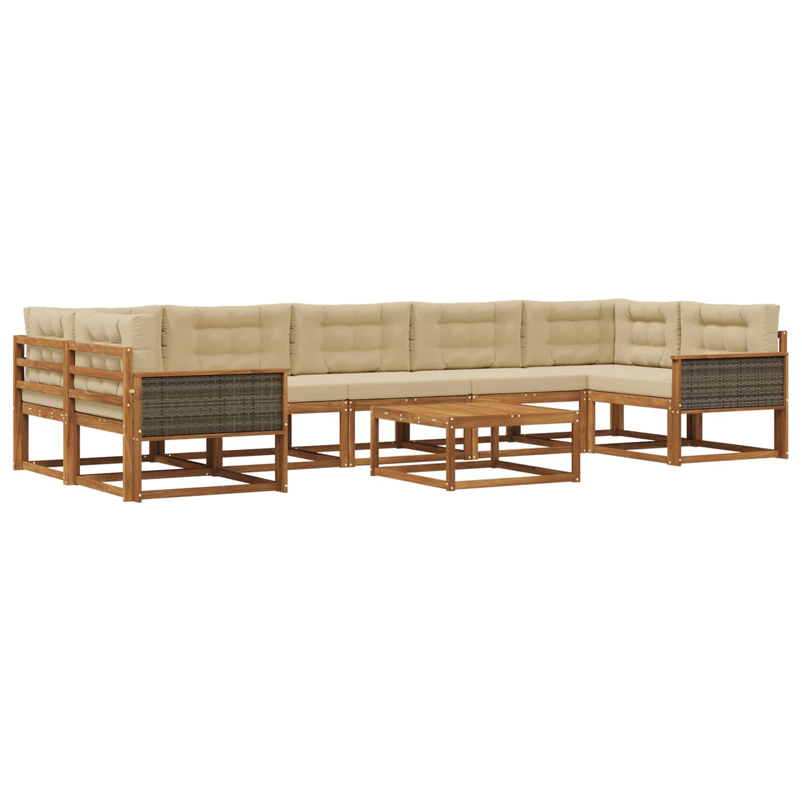 vidaXL Buiten bankenset 8 pcs Naturel Massief Acaciahout
