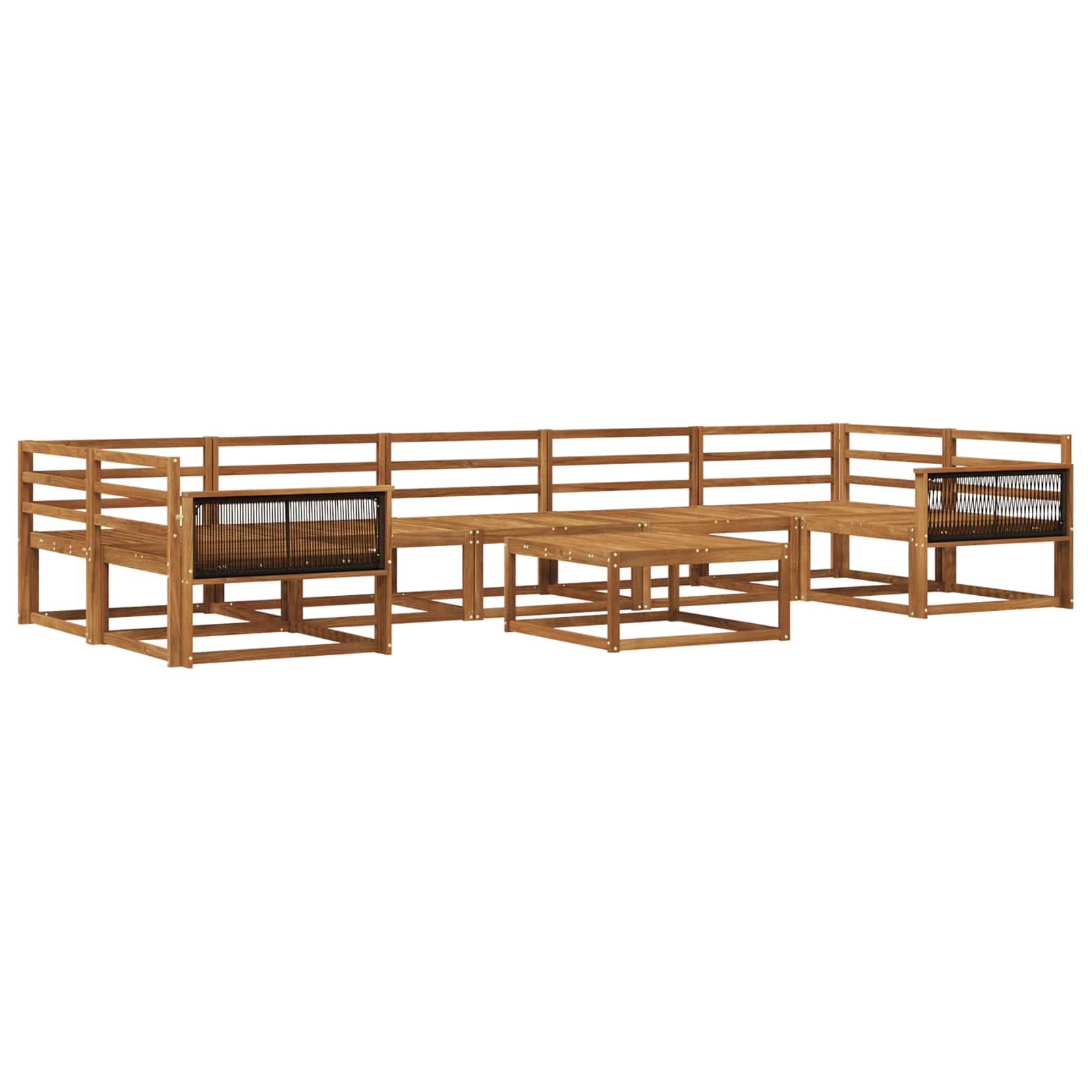 vidaXL Buiten bankenset 8 pcs Naturel Massief Acaciahout