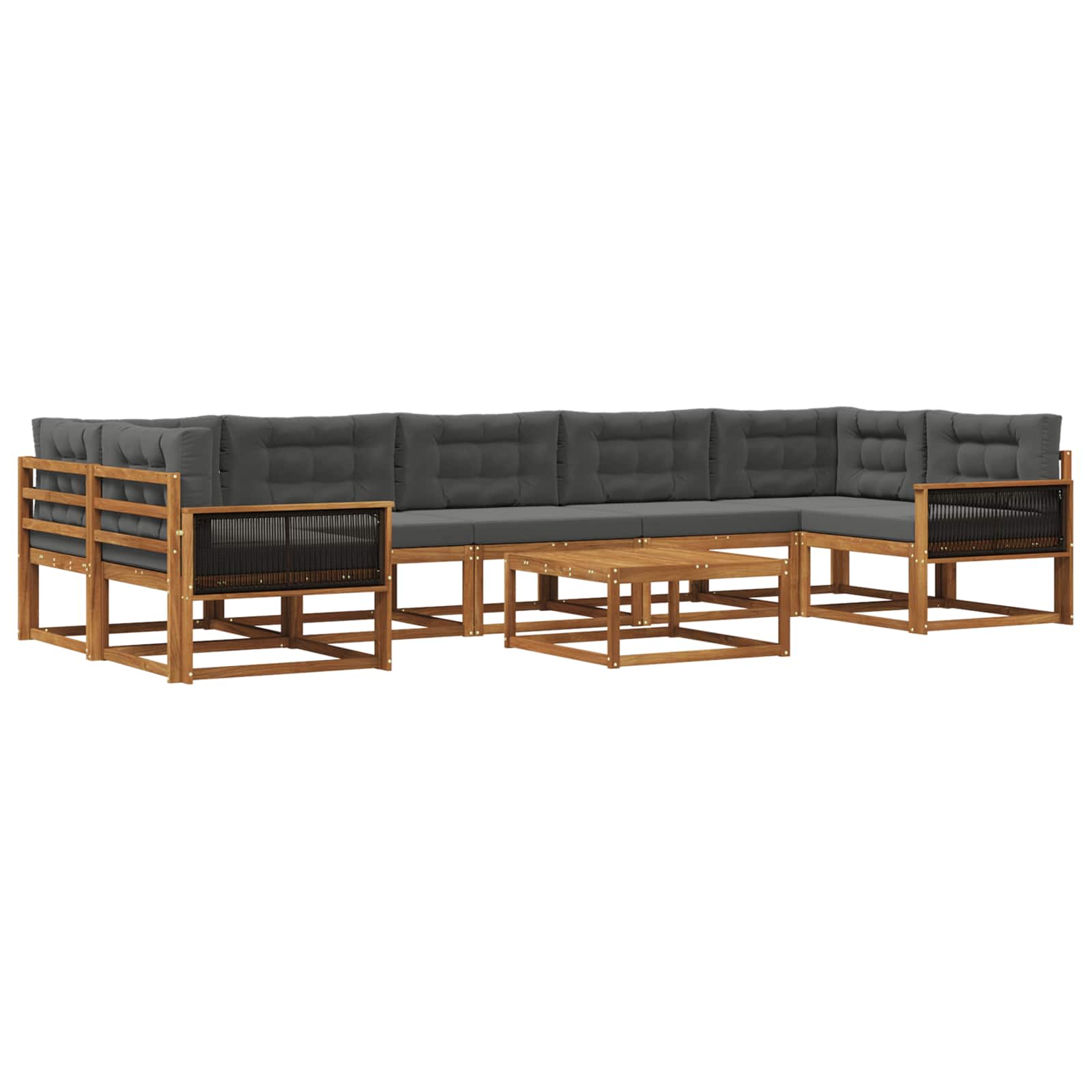 vidaXL Buiten bankenset 8 pcs Naturel Massief Acaciahout