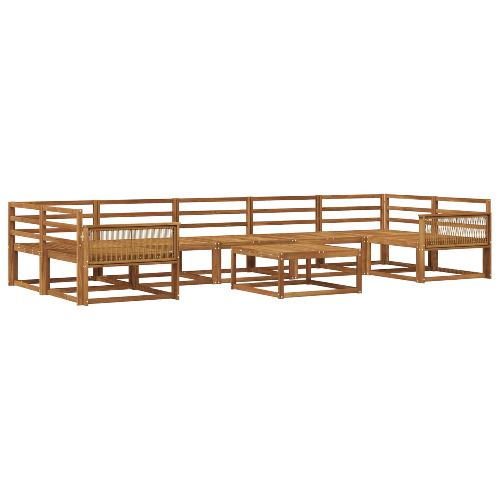 vidaXL Buiten bankenset 8 pcs Naturel Massief Acaciahout