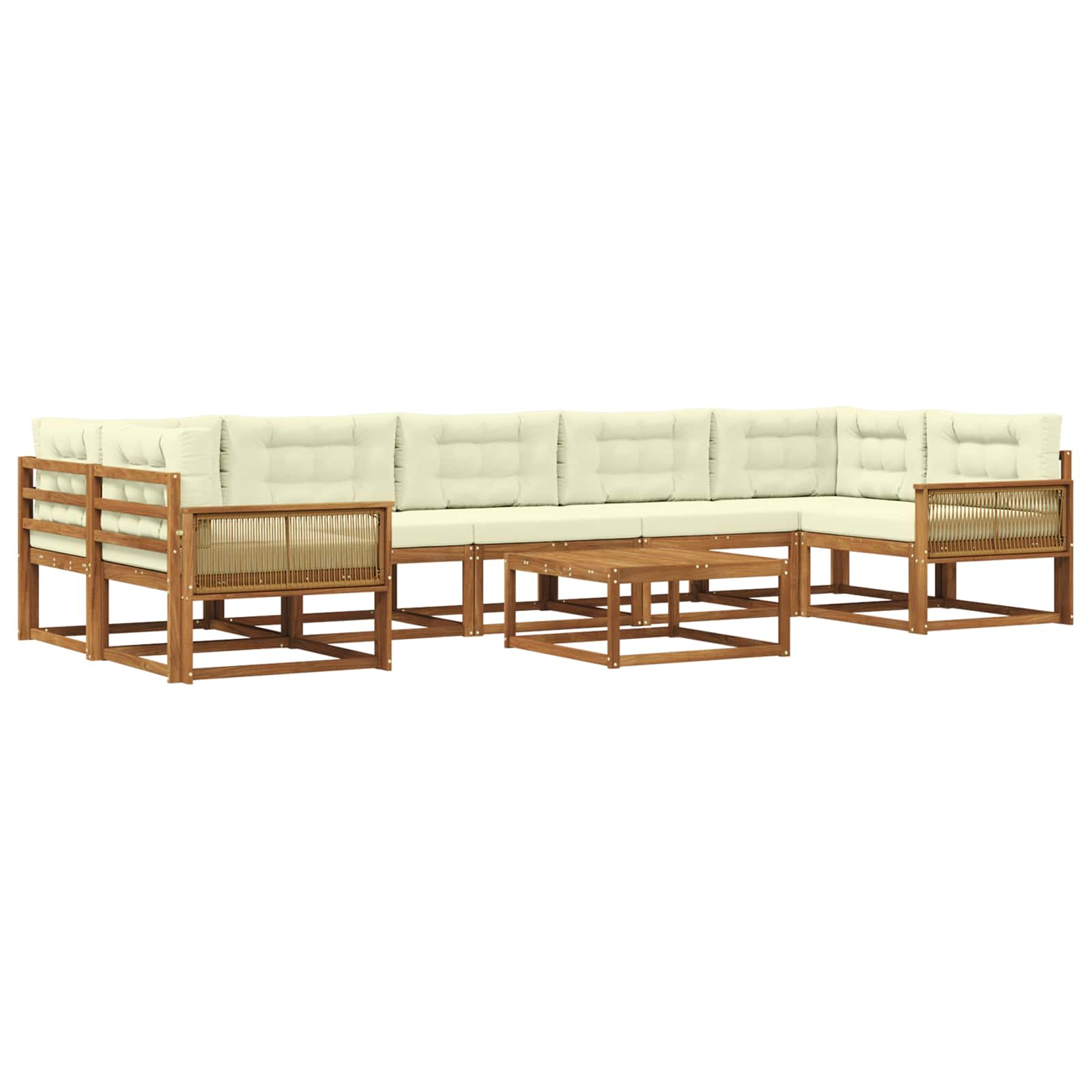 vidaXL Buiten bankenset 8 pcs Naturel Massief Acaciahout