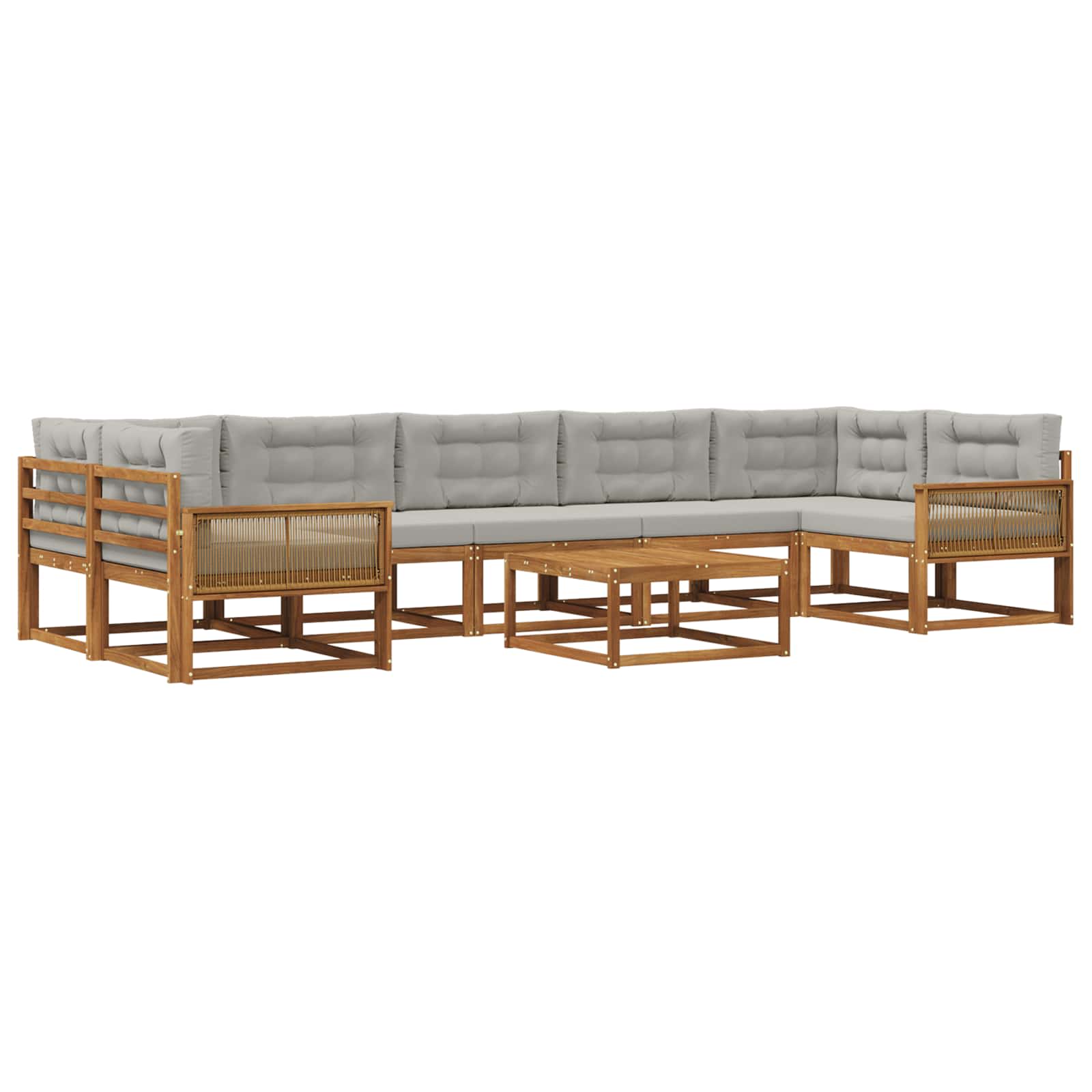 vidaXL Buiten bankenset 8 pcs Naturel Massief Acaciahout