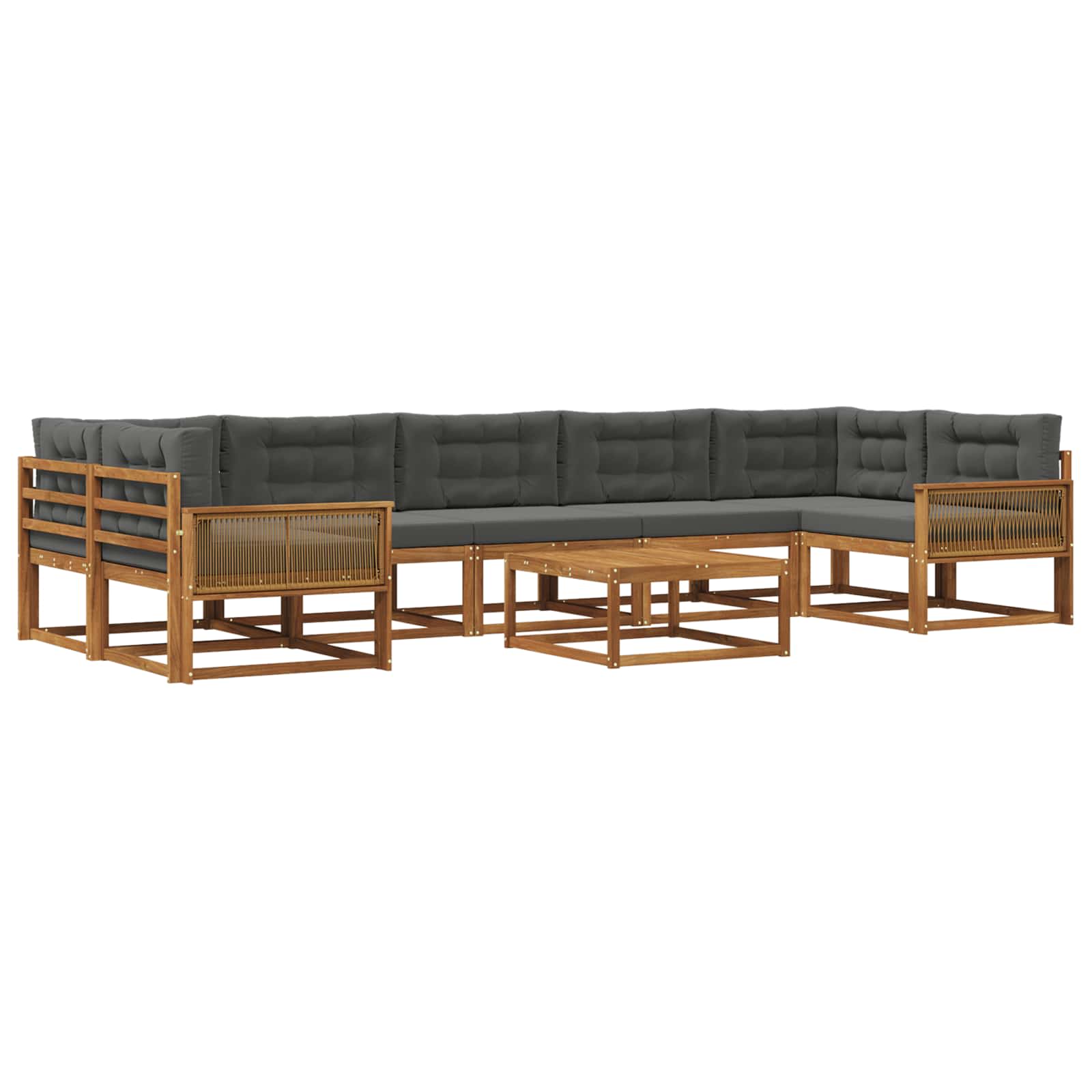 vidaXL Buiten bankenset 8 pcs Naturel Massief Acaciahout