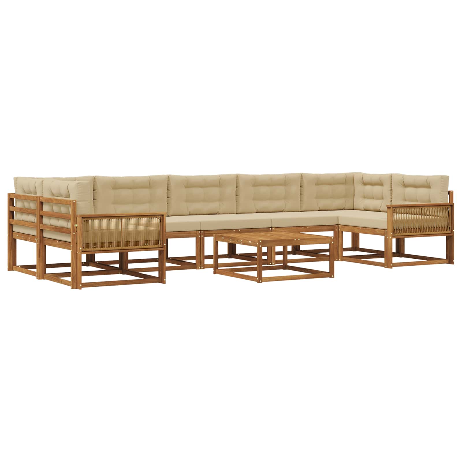 vidaXL Buiten bankenset 8 pcs Naturel Massief Acaciahout