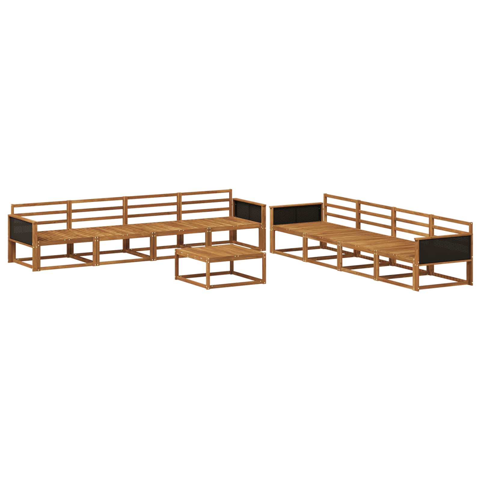 vidaXL Buiten bankenset 9 pcs Naturel Massief Acaciahout