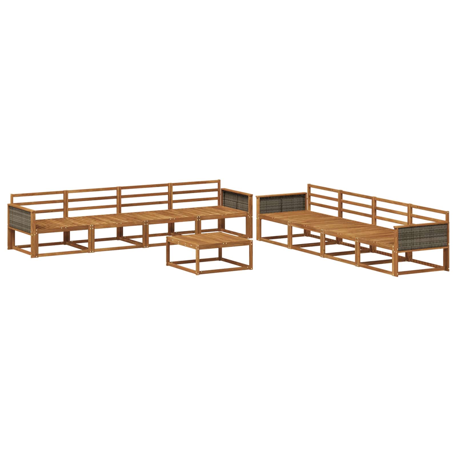 vidaXL Buiten bankenset 9 pcs Naturel Massief Acaciahout