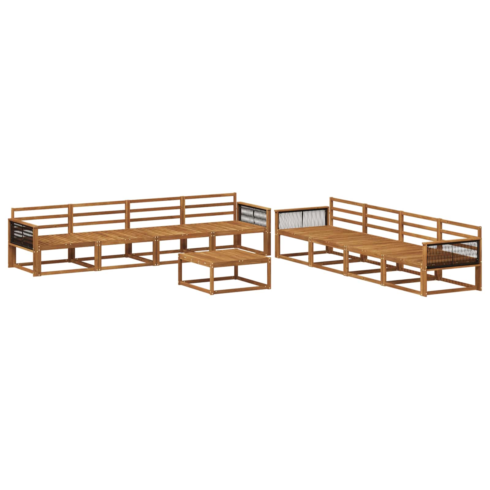 vidaXL Buiten bankenset 9 pcs Naturel Massief Acaciahout