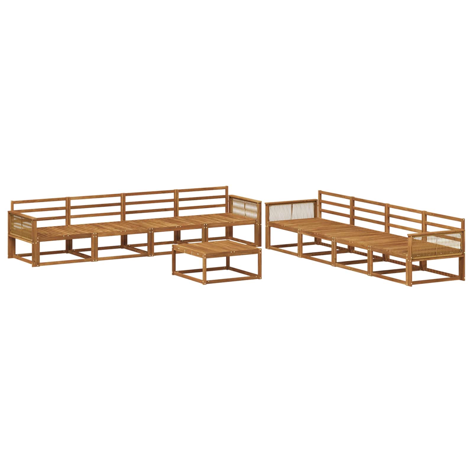 vidaXL Buiten bankenset 9 pcs Naturel Massief Acaciahout