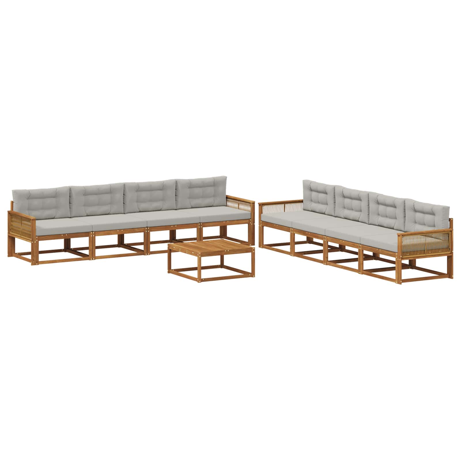 vidaXL Buiten bankenset 9 pcs Naturel Massief Acaciahout