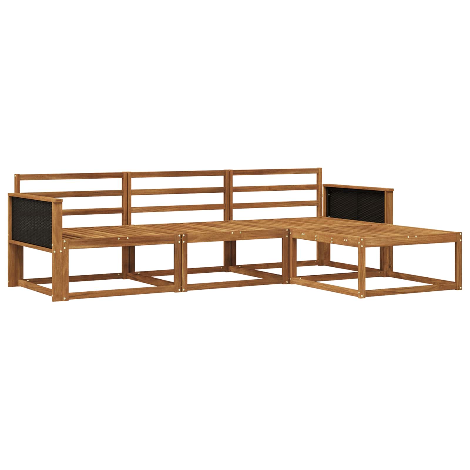 vidaXL Buiten bankenset 4 pcs Naturel Massief Acaciahout