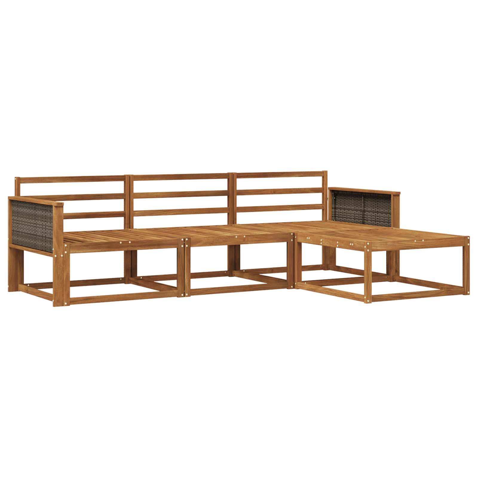 vidaXL Buiten bankenset 4 pcs Naturel Massief Acaciahout