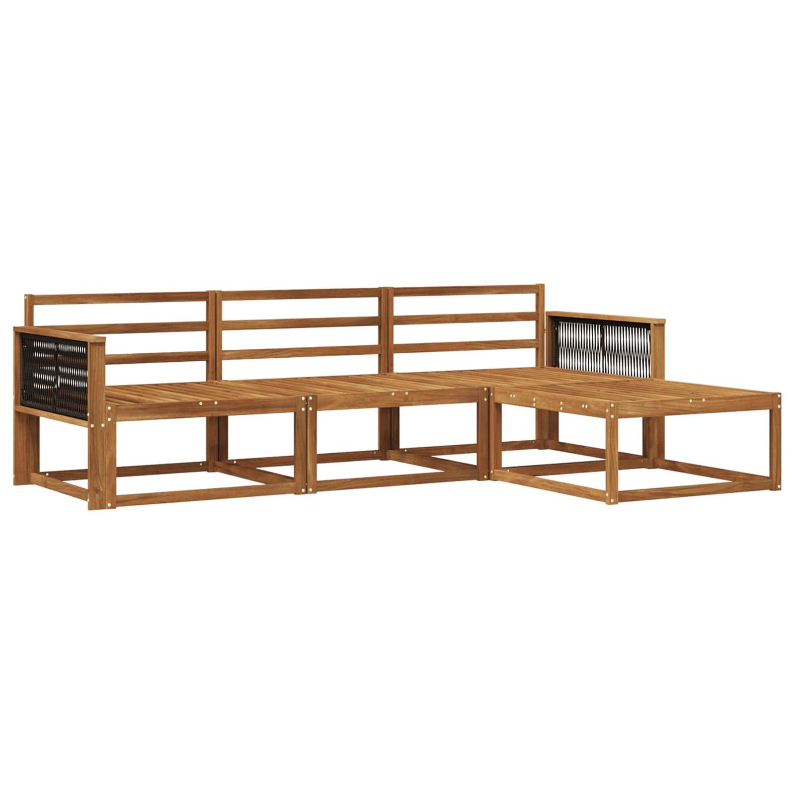 vidaXL Buiten bankenset 4 pcs Naturel Massief Acaciahout