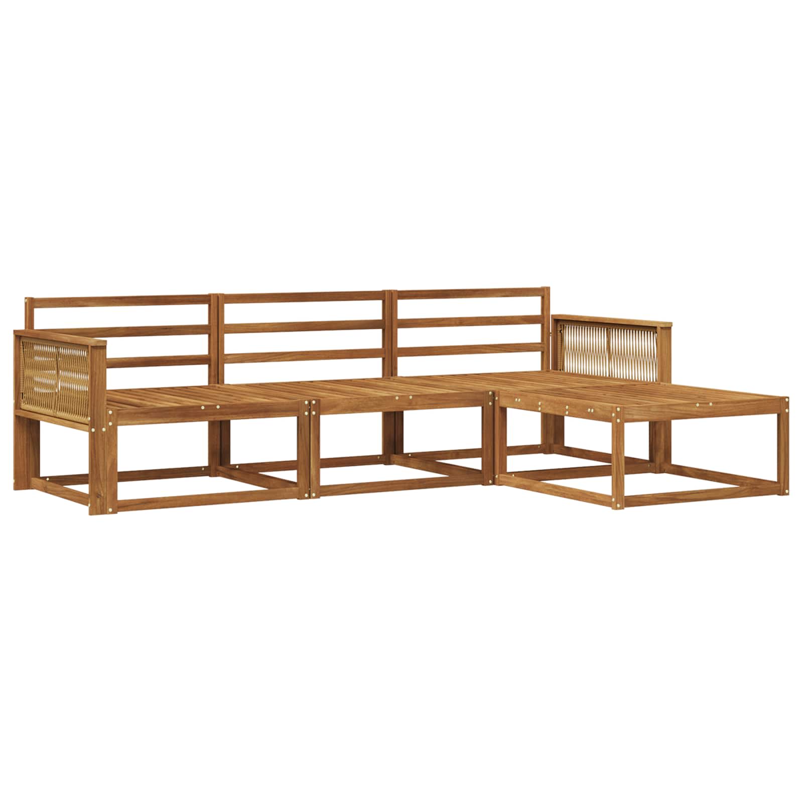 vidaXL Buiten bankenset 4 pcs Naturel Massief Acaciahout