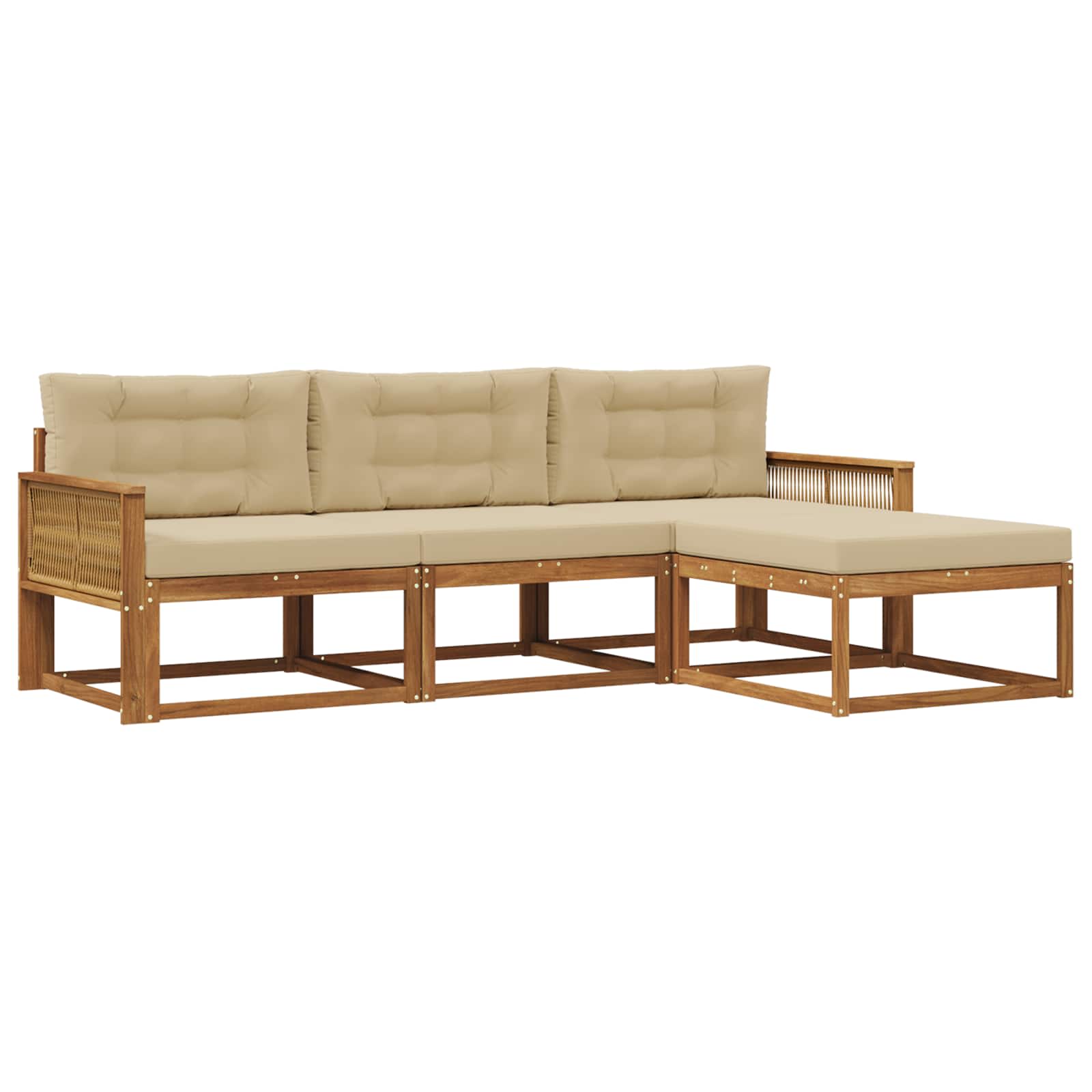 vidaXL Buiten bankenset 4 pcs Naturel Massief Acaciahout