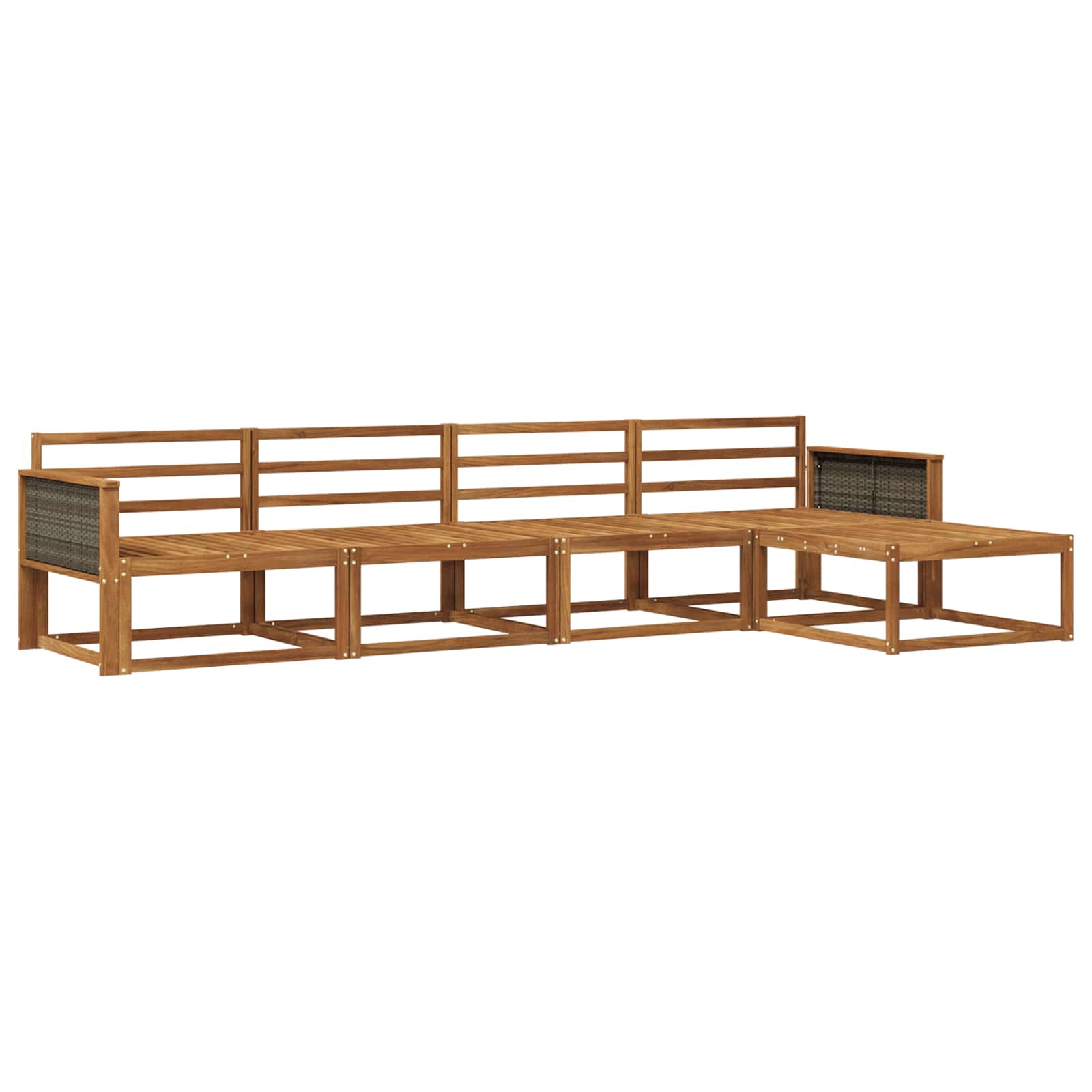 vidaXL Buiten bankenset 5 pcs Naturel Massief Acaciahout