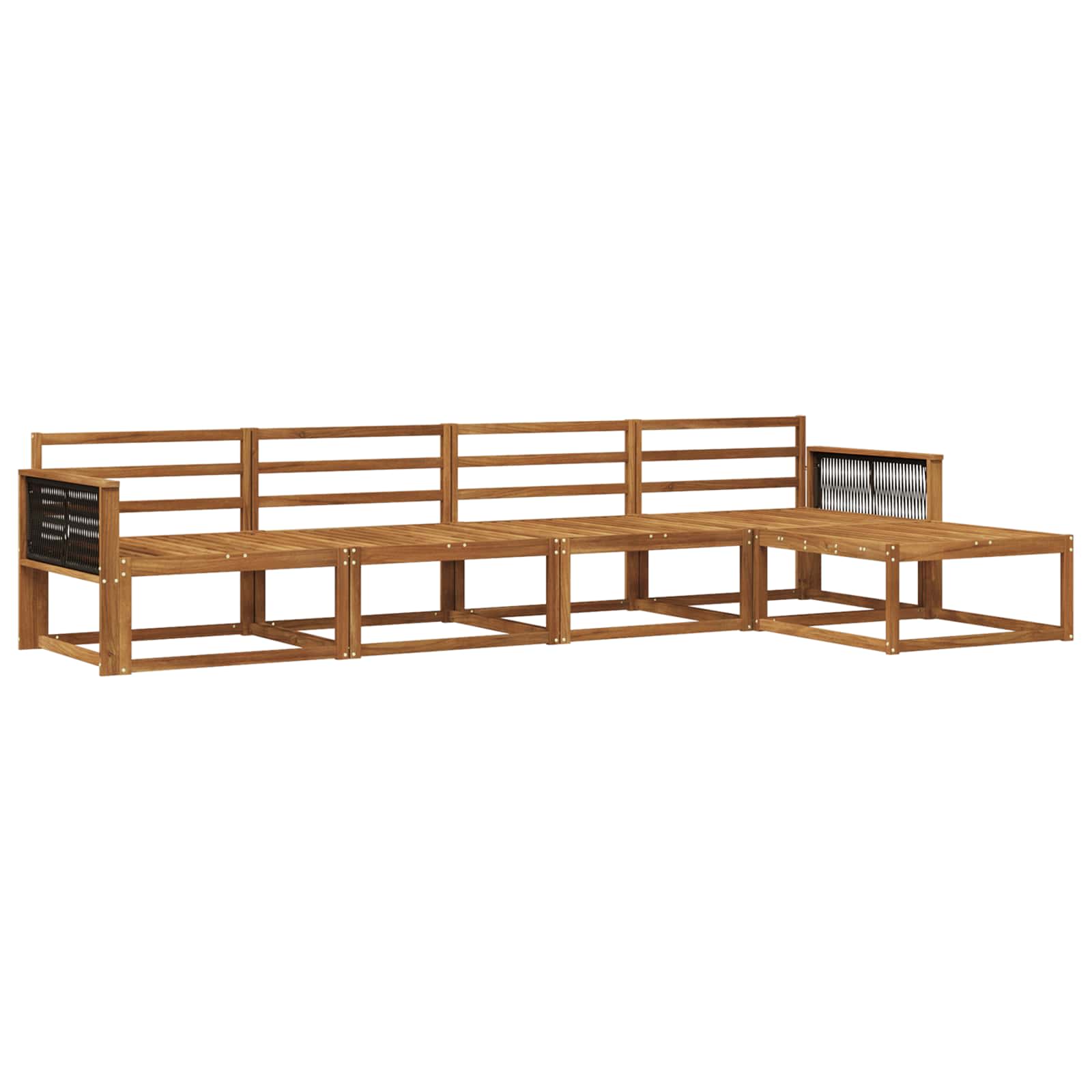 vidaXL Buiten bankenset 5 pcs Naturel Massief Acaciahout