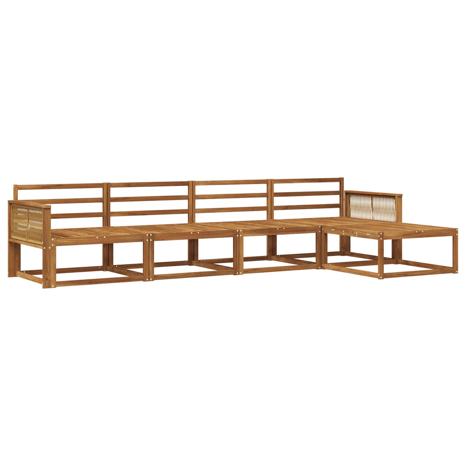 vidaXL Buiten bankenset 5 pcs Naturel Massief Acaciahout
