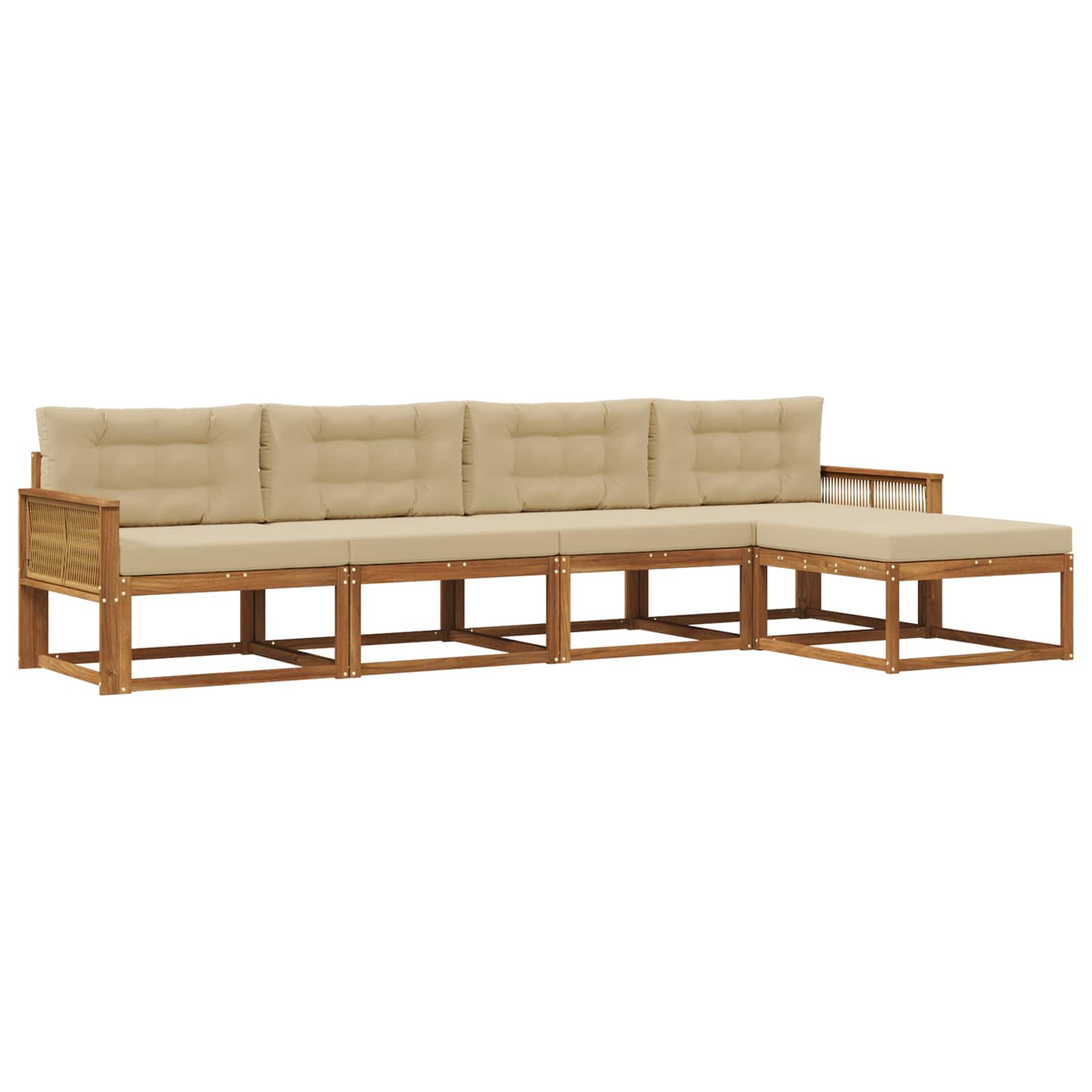 vidaXL Buiten bankenset 5 pcs Naturel Massief Acaciahout