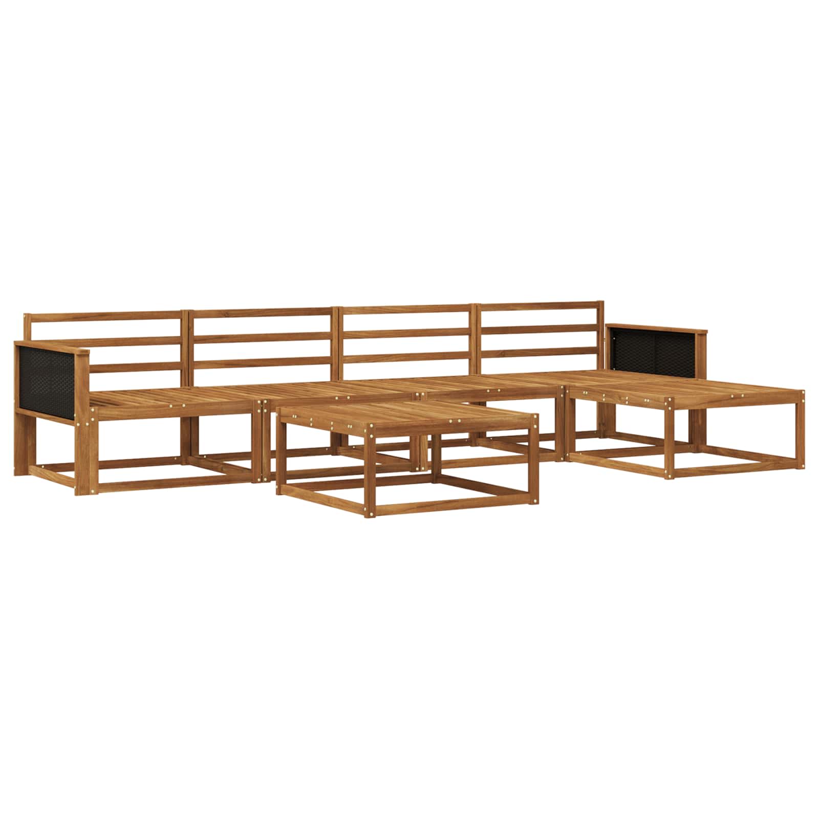 vidaXL Buiten bankenset 6 pcs Naturel Massief Acaciahout