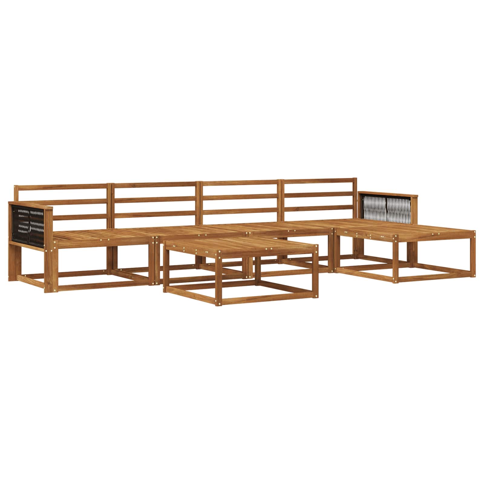 vidaXL Buiten bankenset 6 pcs Naturel Massief Acaciahout