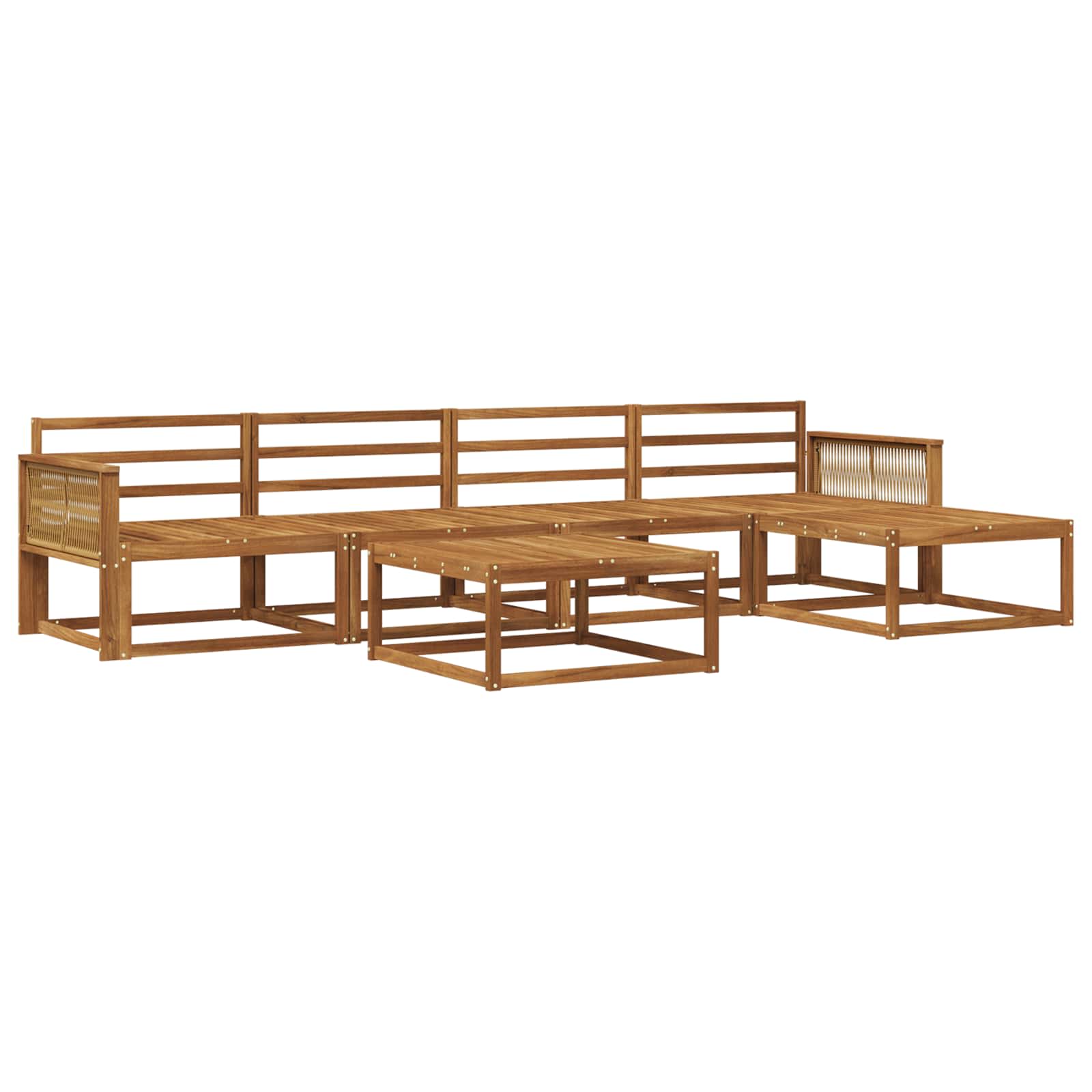 vidaXL Buiten bankenset 6 pcs Naturel Massief Acaciahout