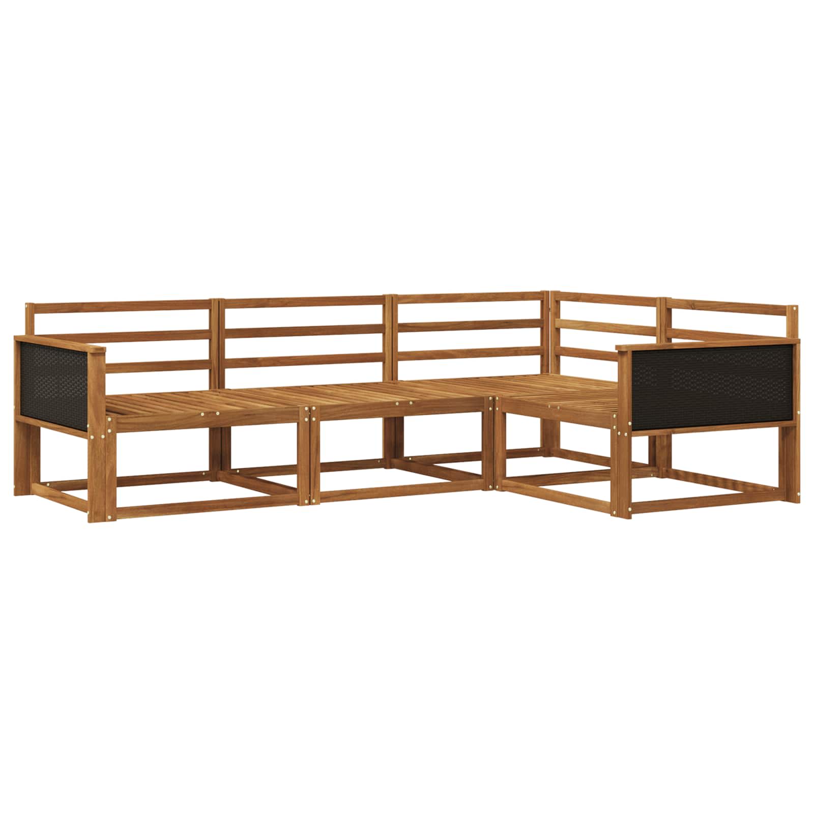 vidaXL Buiten bankenset 4 pcs Naturel Massief Acaciahout