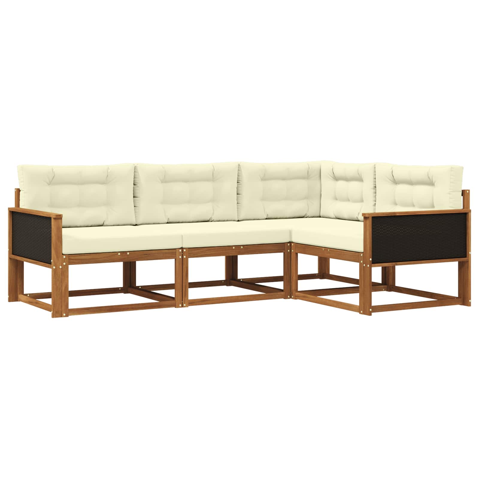 vidaXL Buiten bankenset 4 pcs Naturel Massief Acaciahout