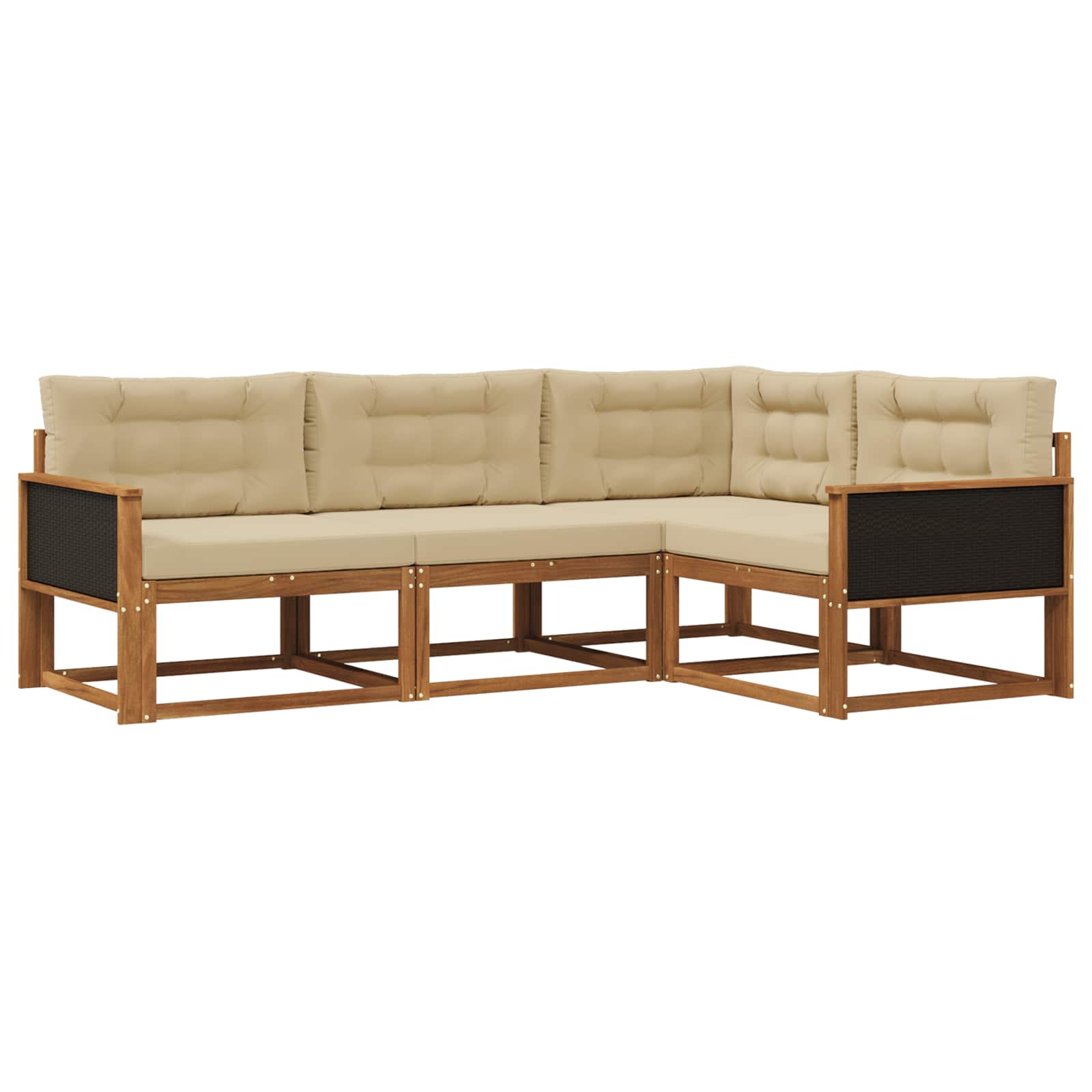 vidaXL Buiten bankenset 4 pcs Naturel Massief Acaciahout