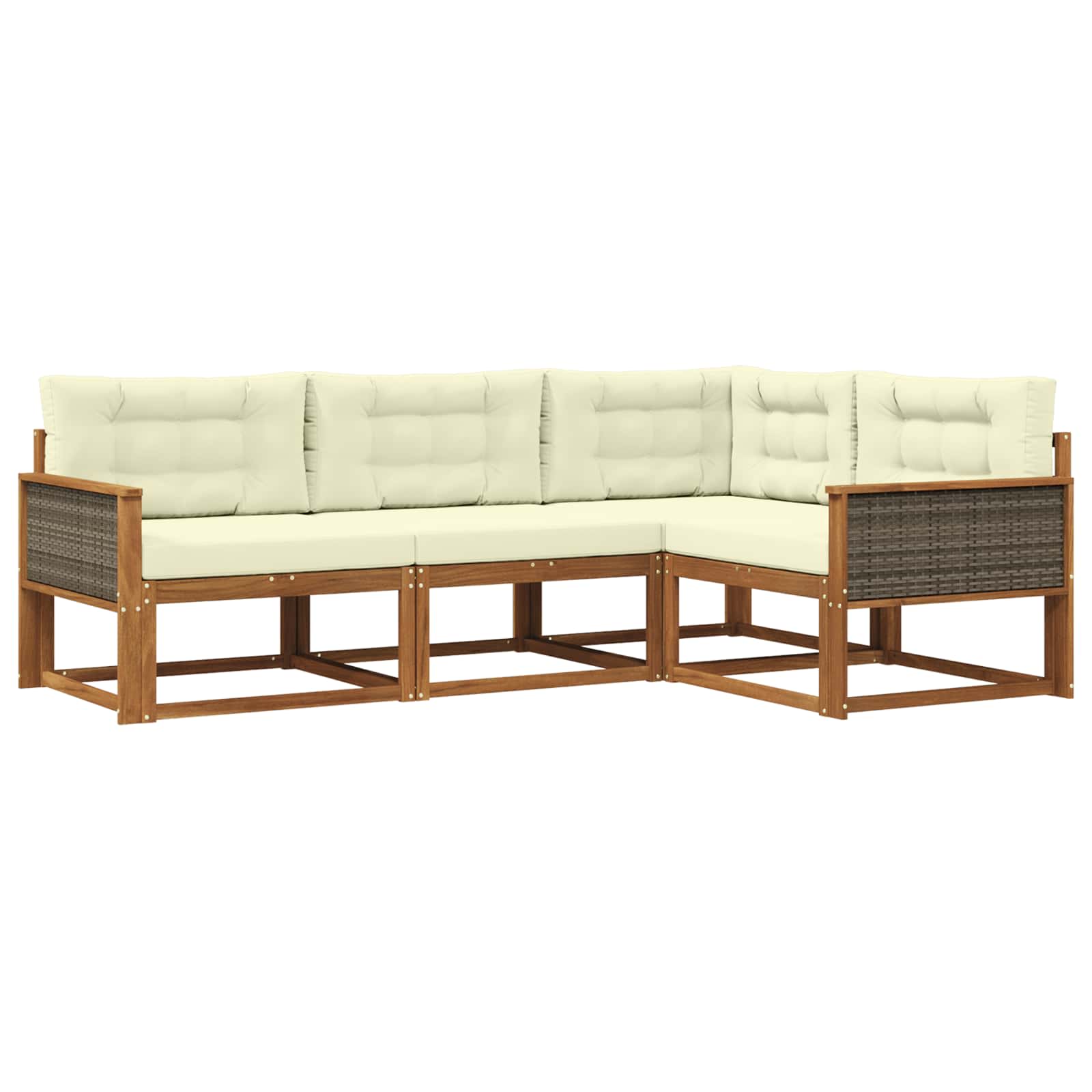 vidaXL Buiten bankenset 4 pcs Naturel Massief Acaciahout