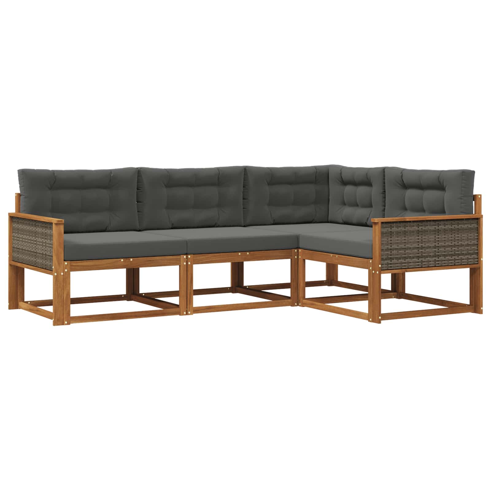 vidaXL Buiten bankenset 4 pcs Naturel Massief Acaciahout
