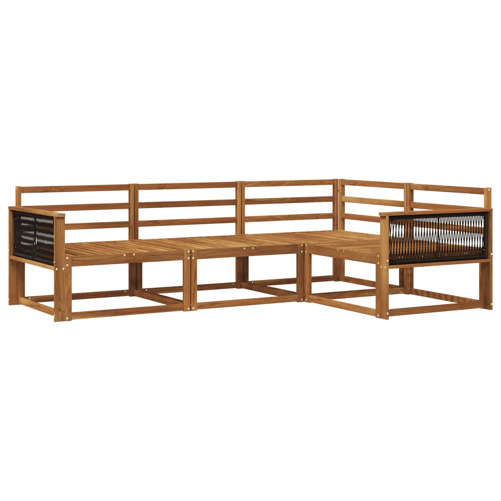 vidaXL Buiten bankenset 4 pcs Naturel Massief Acaciahout
