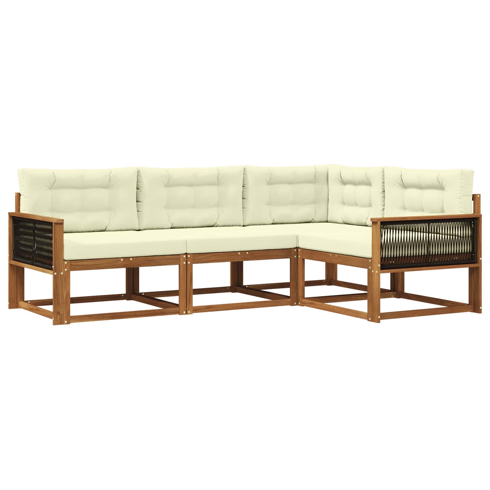 vidaXL Buiten bankenset 4 pcs Naturel Massief Acaciahout