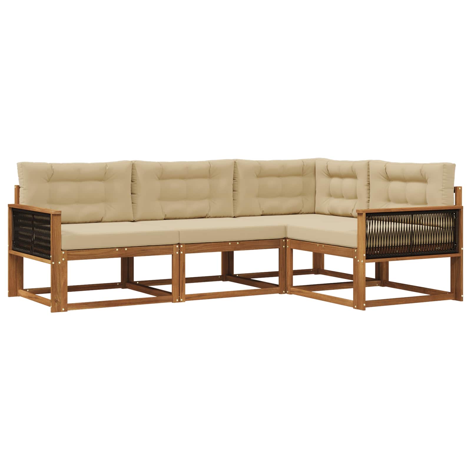 vidaXL Buiten bankenset 4 pcs Naturel Massief Acaciahout