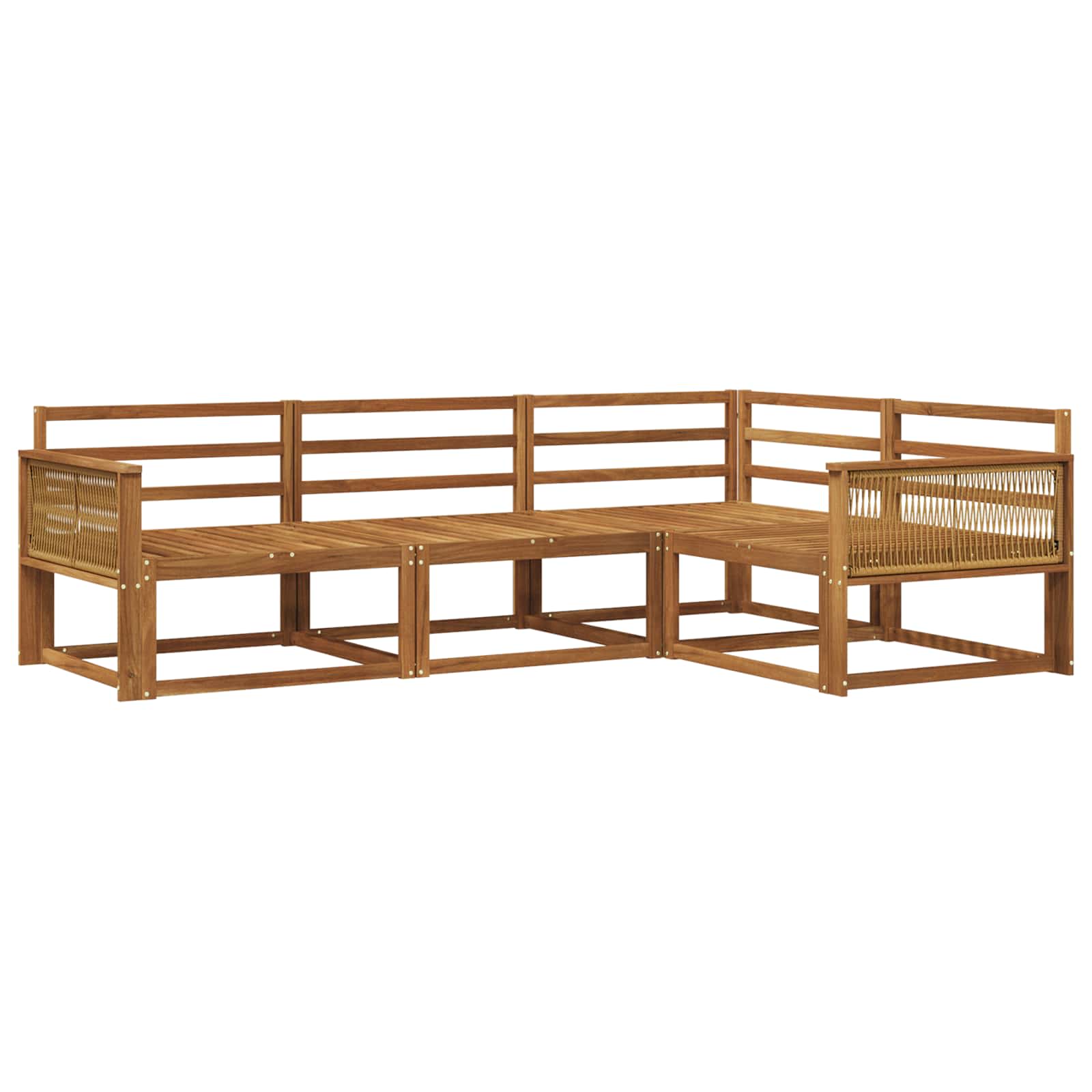 vidaXL Buiten bankenset 4 pcs Naturel Massief Acaciahout