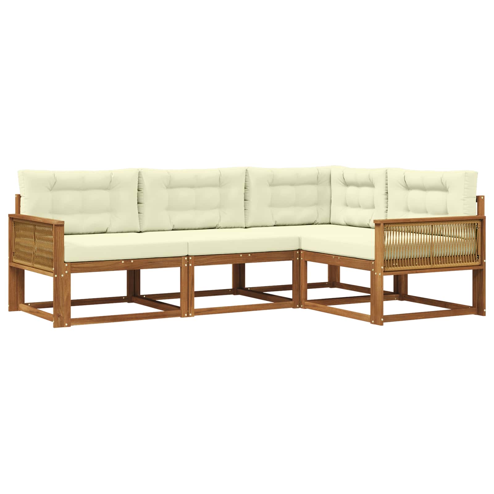 vidaXL Buiten bankenset 4 pcs Naturel Massief Acaciahout